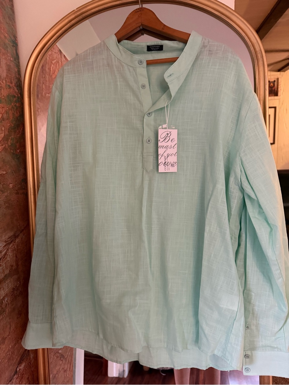 Mint Green Men’s Henley Shirt
